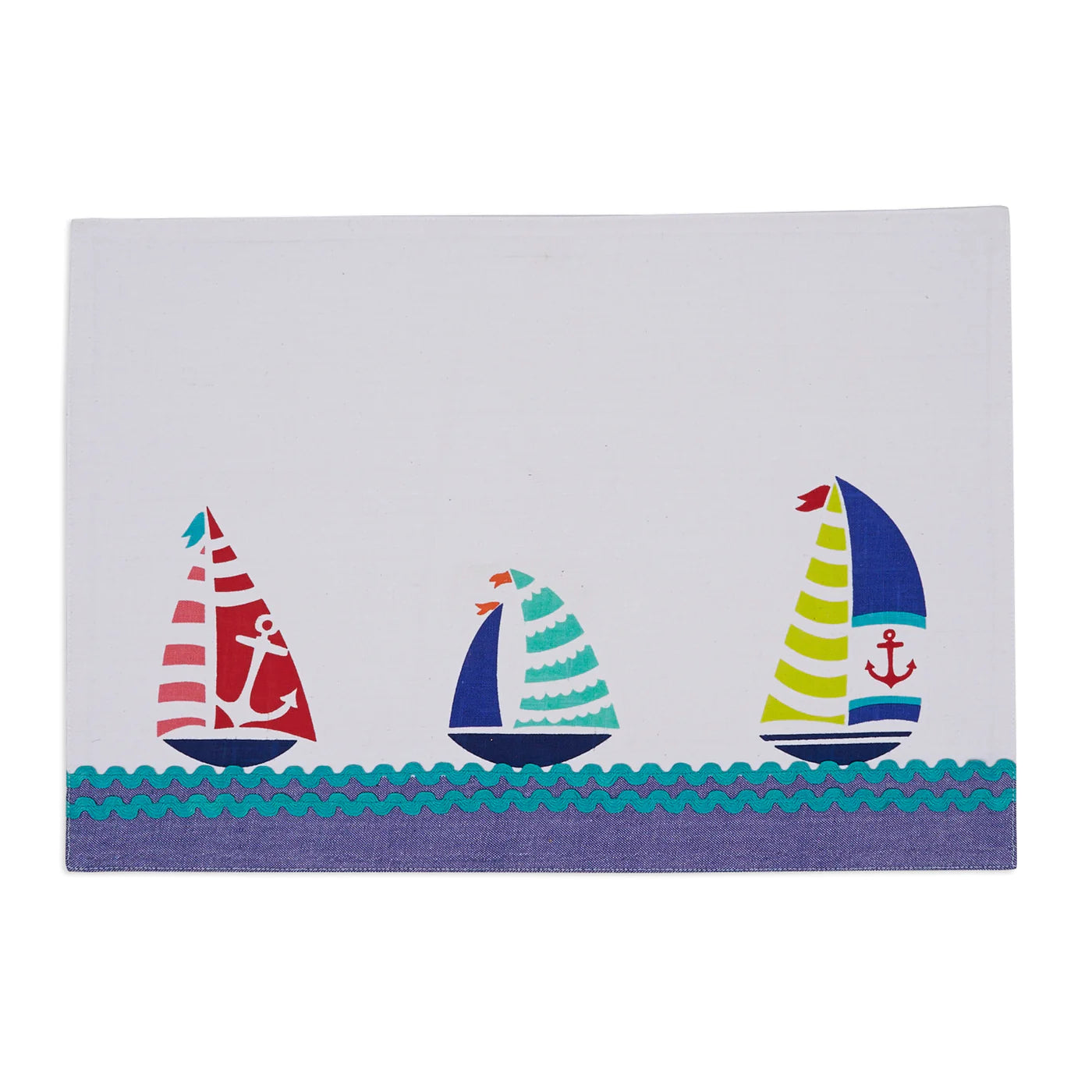 Sailboats Emb Placemat S/6