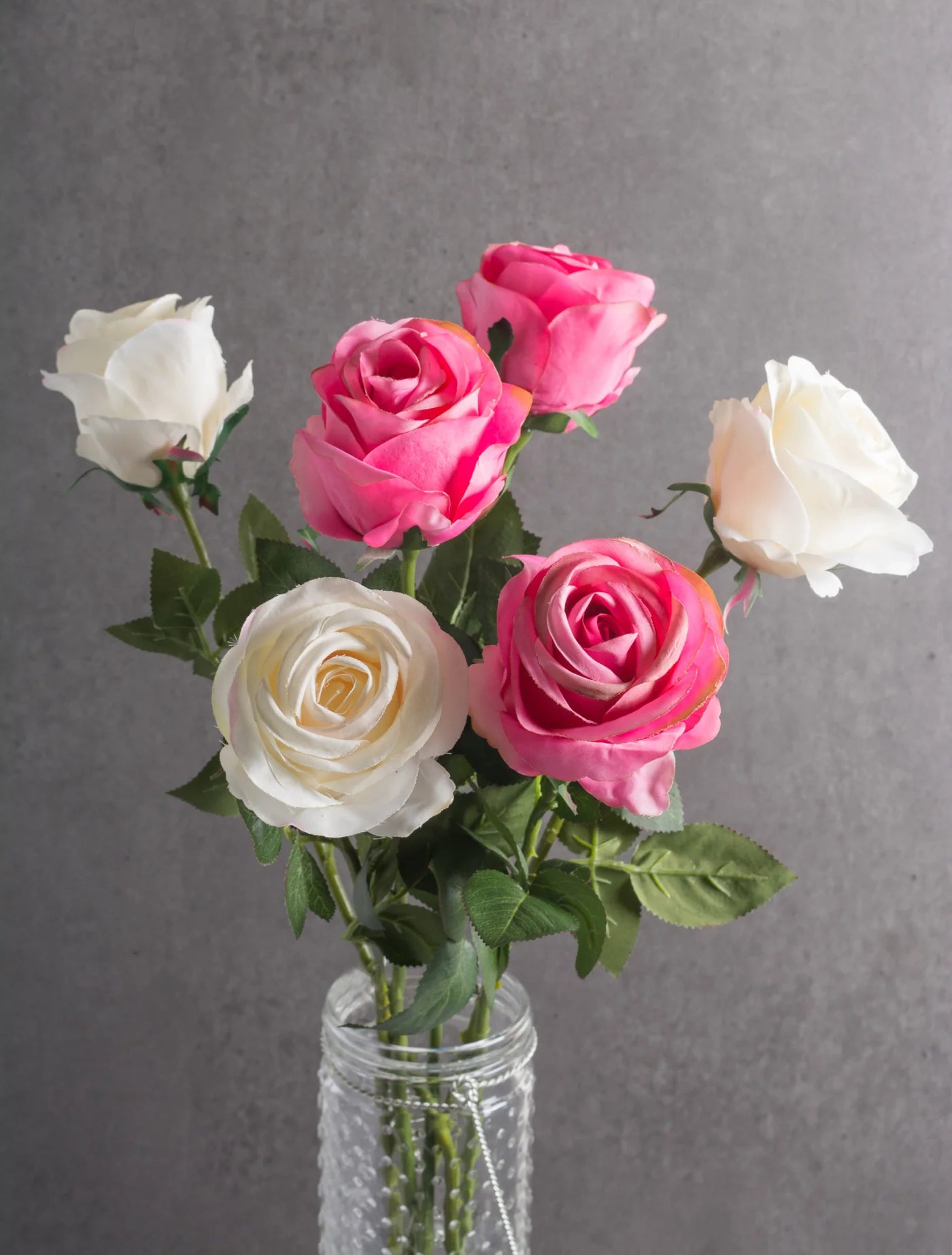 Flower Open Rose Cream S/6