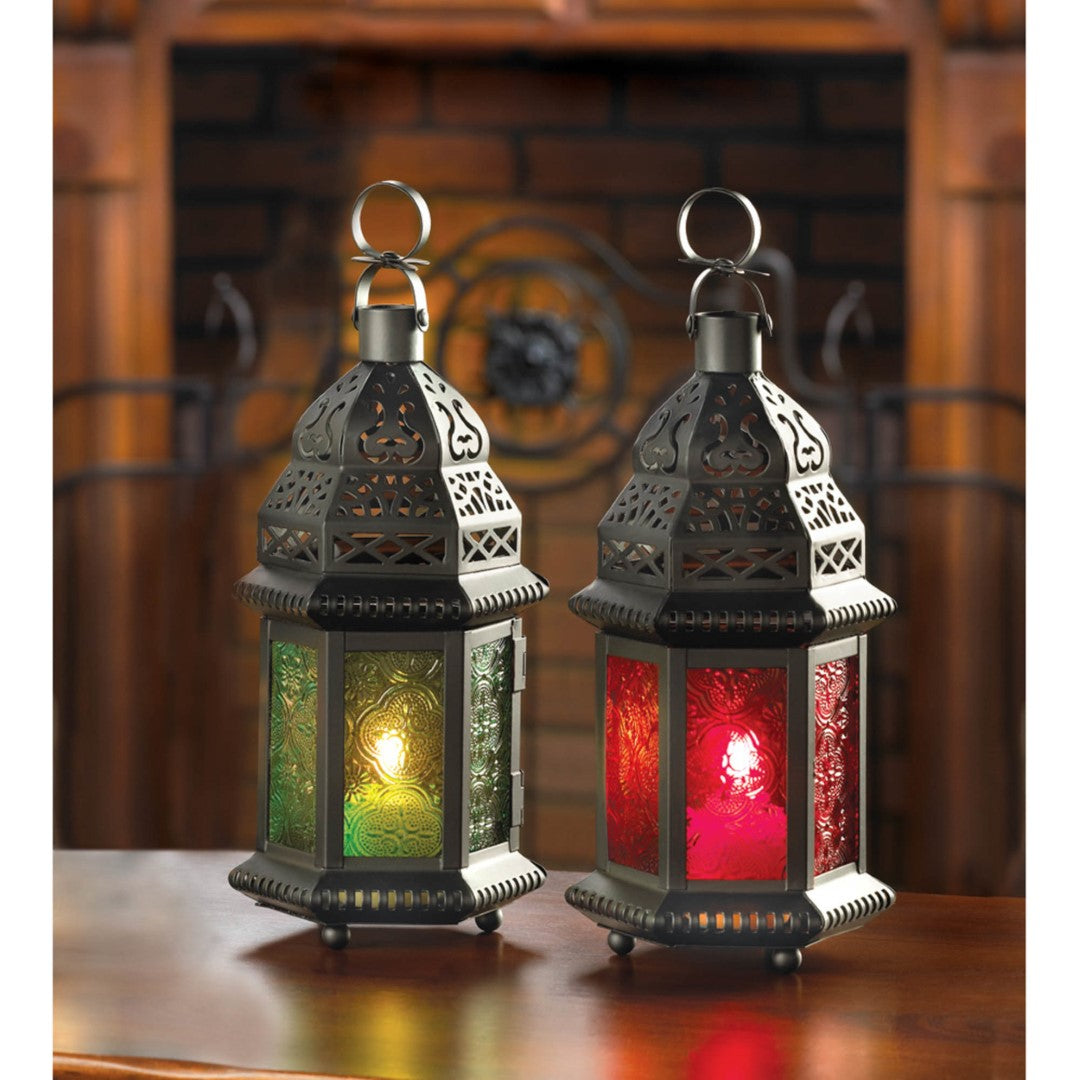 Red Glass Moroccan Lantern