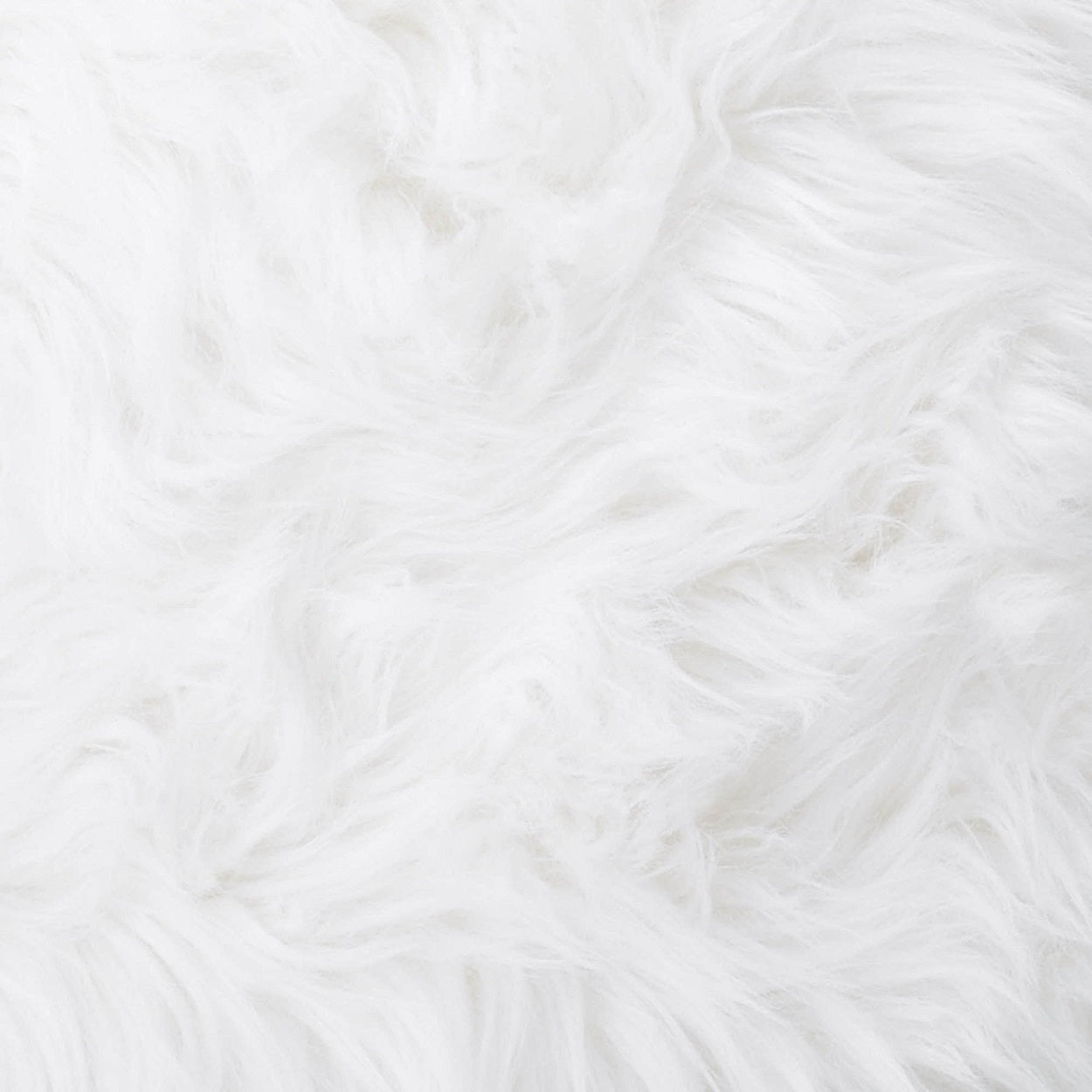 Fuzzy White Ottoman Pouf