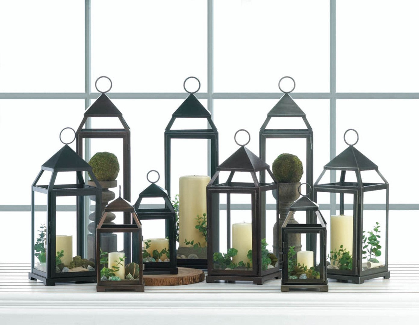 Large Rustic Silver Contemporary Lantern