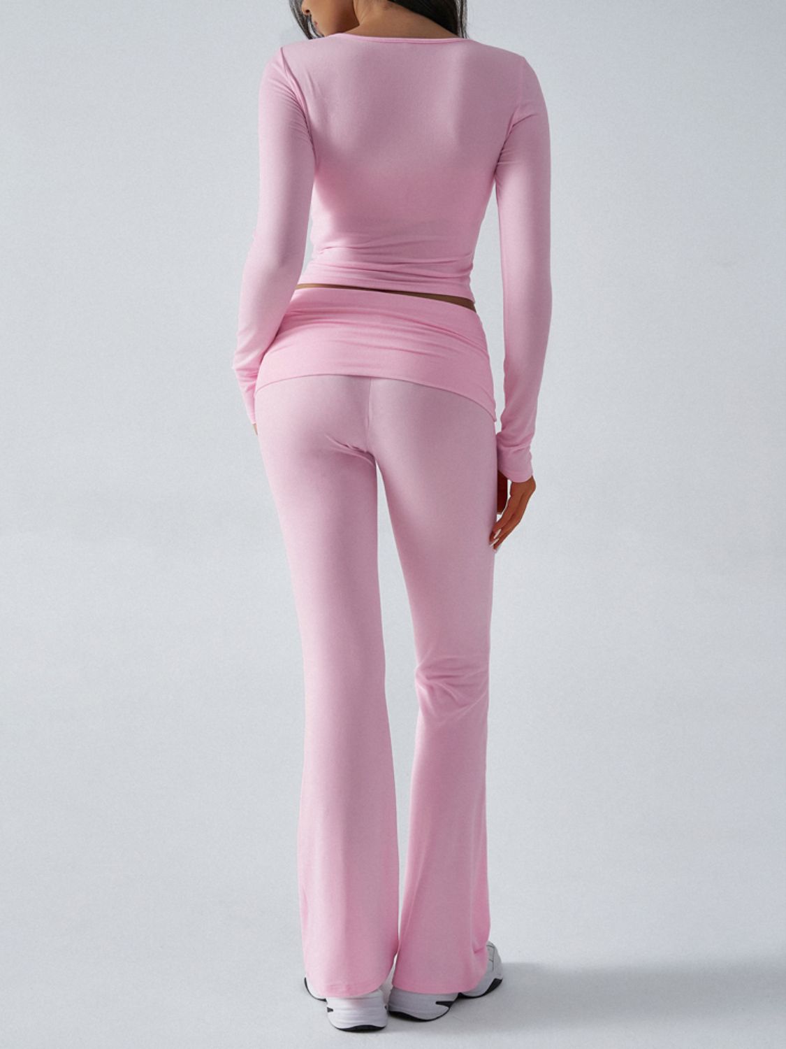 Devine Ruched Long Sleeve Top and Pants Set