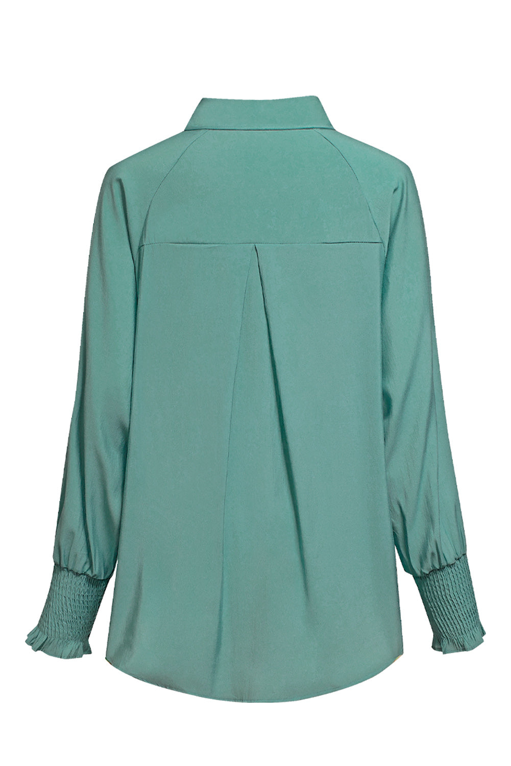 Pocketed Button Up Lantern Sleeve Shirt