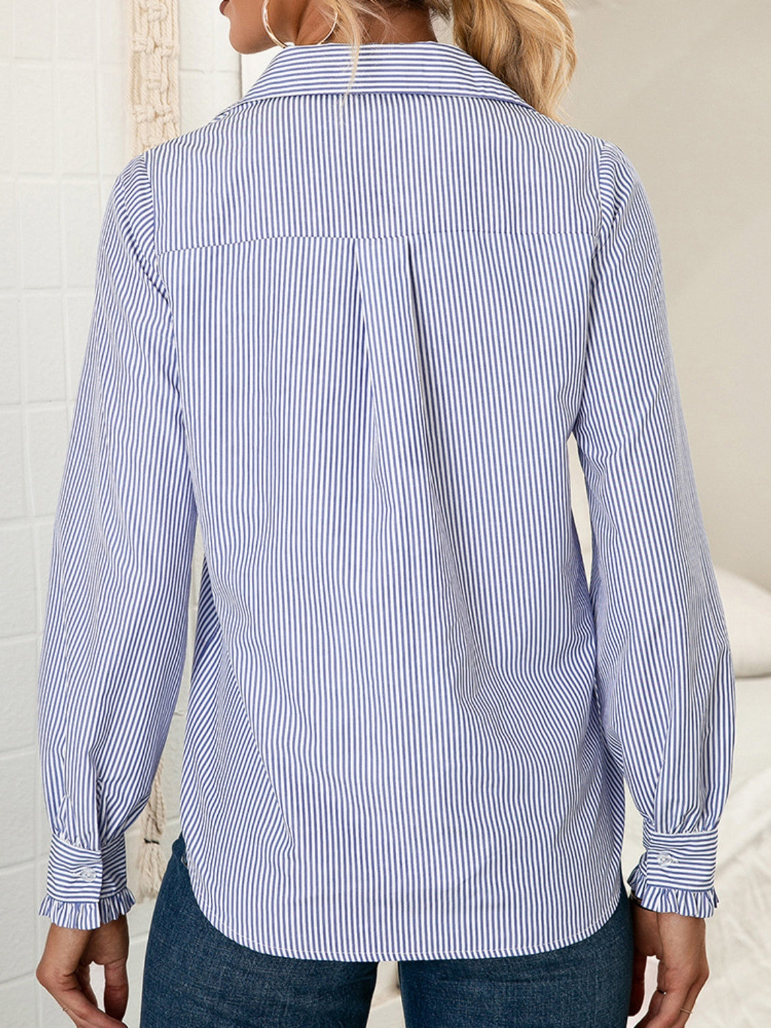 Striped Button Up Long Sleeve Shirt