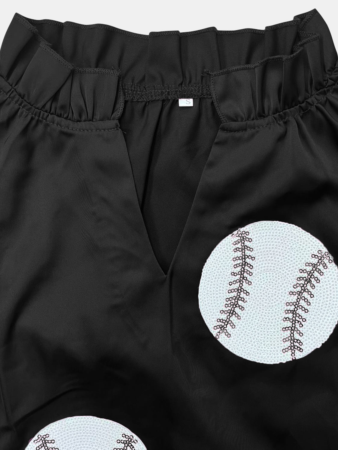 MeiMei Sequin Baseball Notched Cap Sleeve Mini Dress
