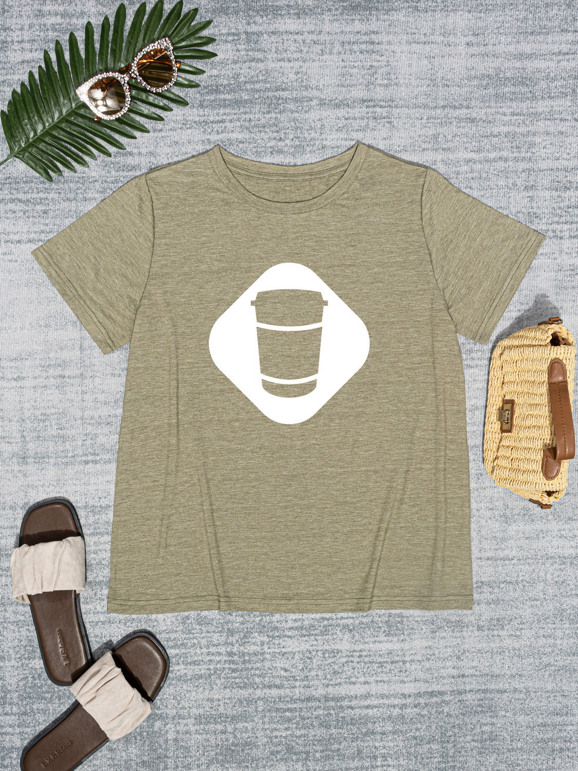 Graphic Round Neck Short Sleeve T-Shirt