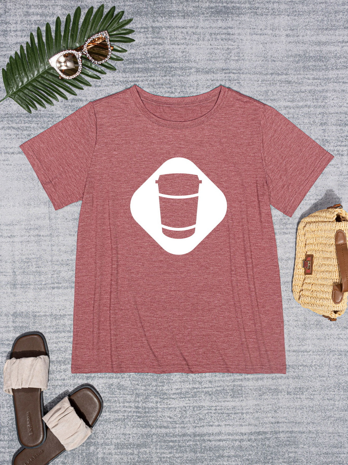 Graphic Round Neck Short Sleeve T-Shirt