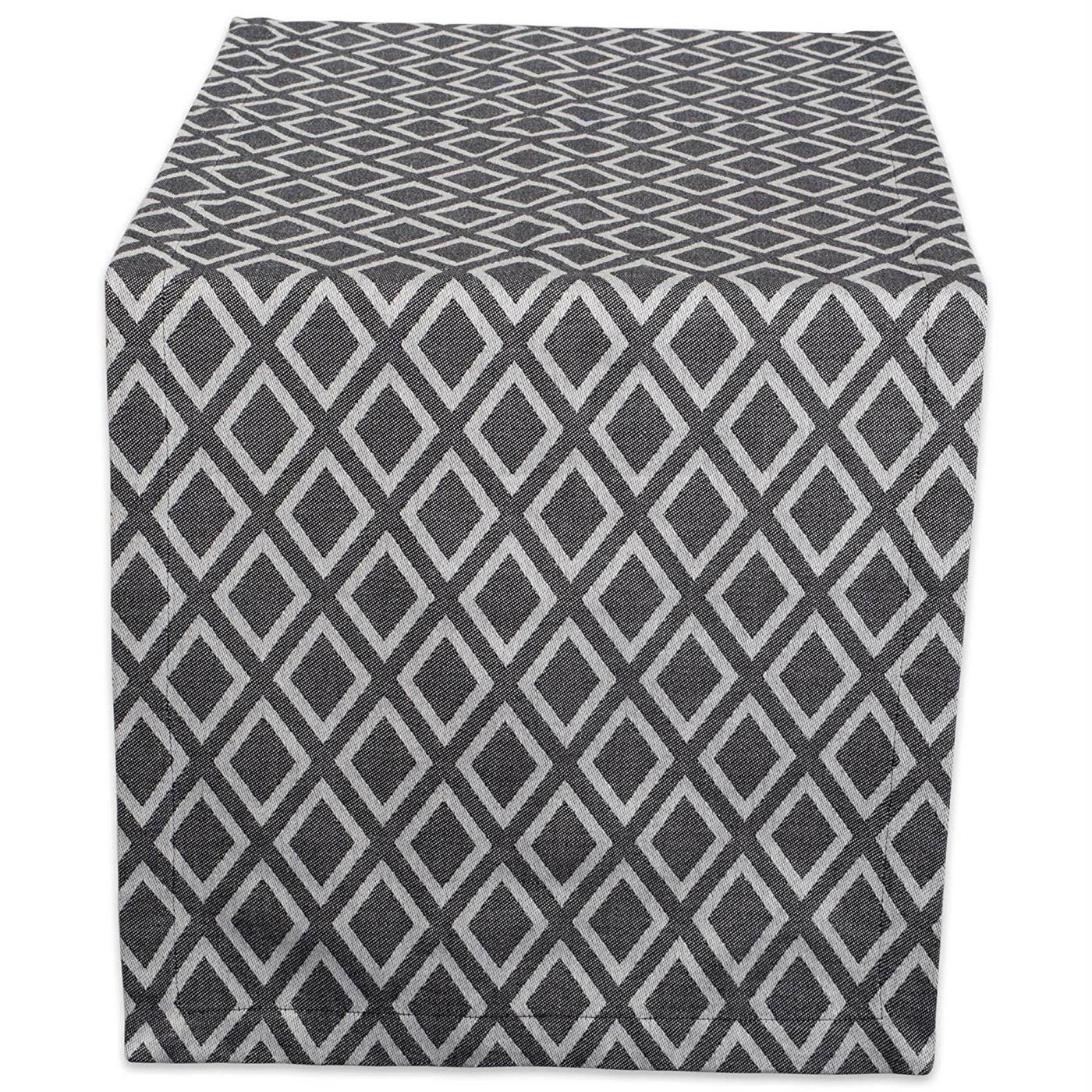 Black & White Diamond Table Runner 14X72 