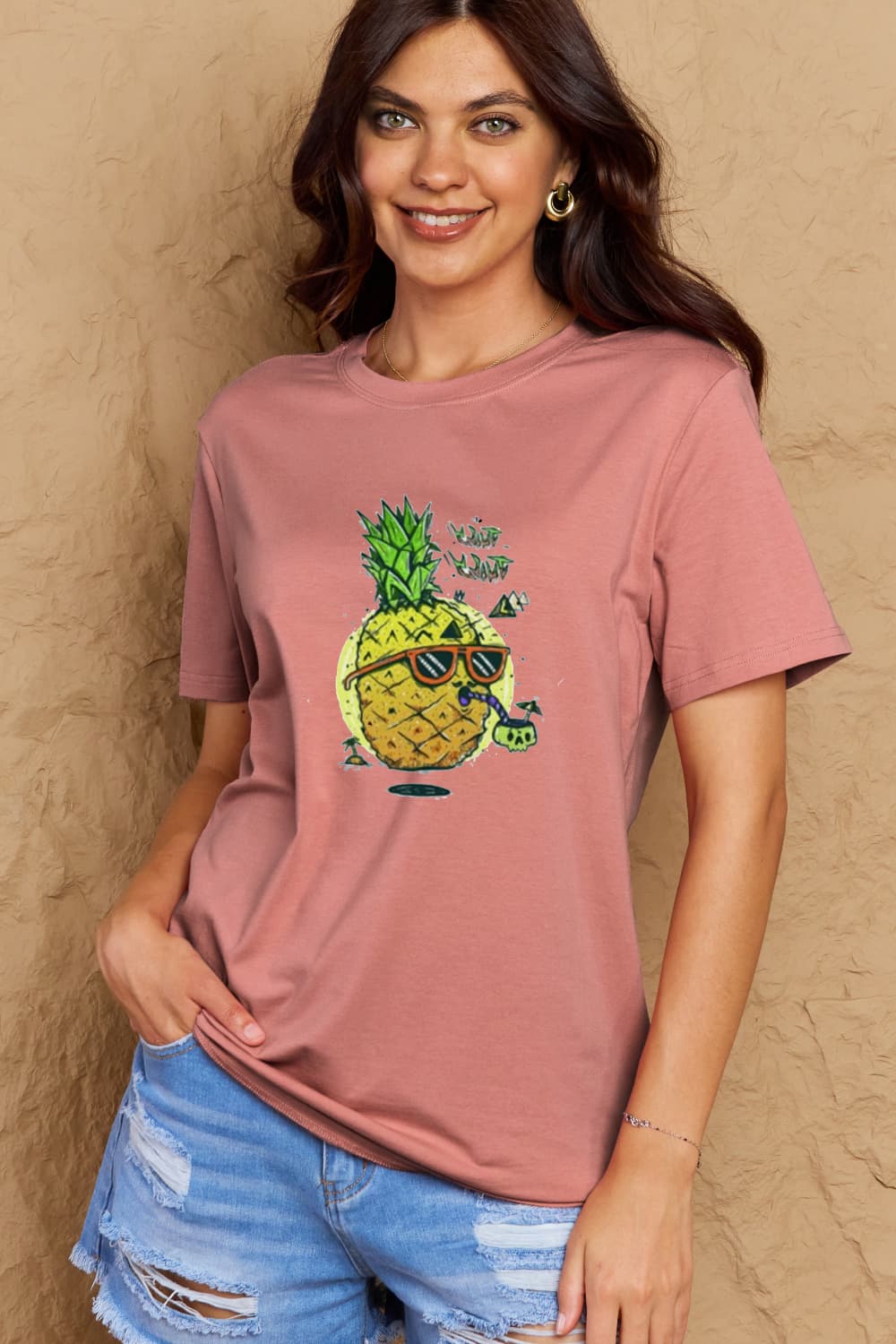 Simply Love Full Size Pineapple Graphic Cotton T-Shirt