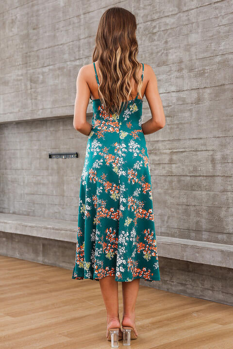 Cutout Spaghetti Strap Slit Dress