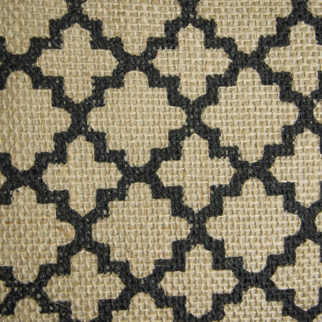Burlap Bin Lattice Black Round Large 15X16X16 