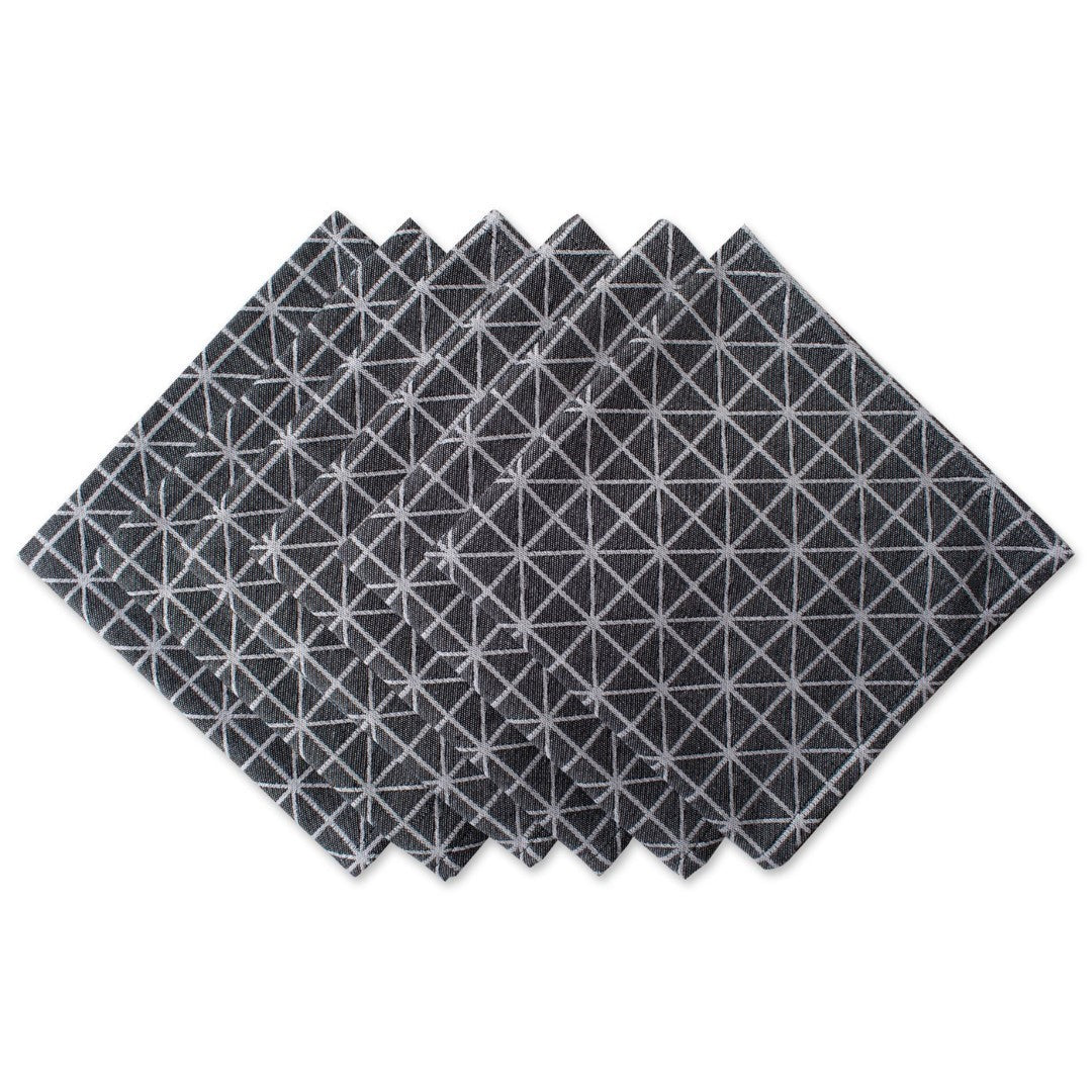 Black & White Triangle Napkin Set/6 
