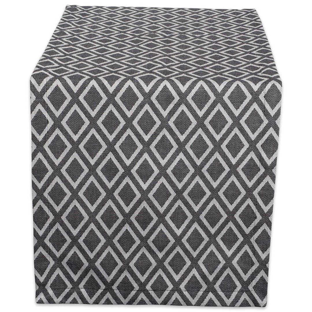 Black & White Diamond Table Runner 14X108 