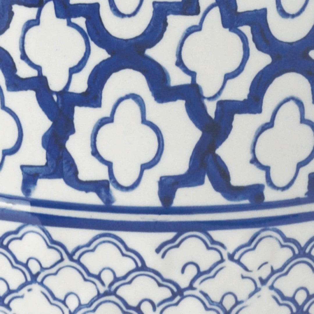 Blue And White Ceramic Decorative Stool 