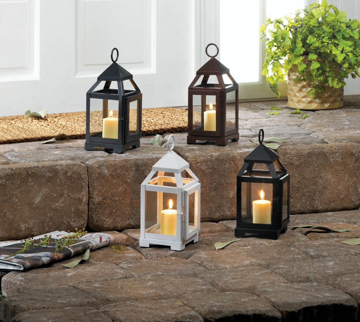 White Mini Contemporary Lantern 