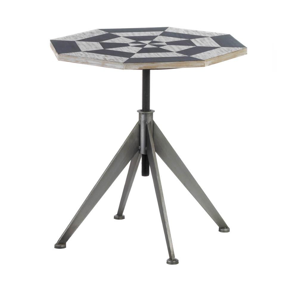 Black And White Checker Side Table 