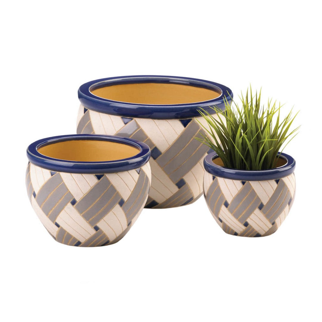 Geo Print Planter Trio 