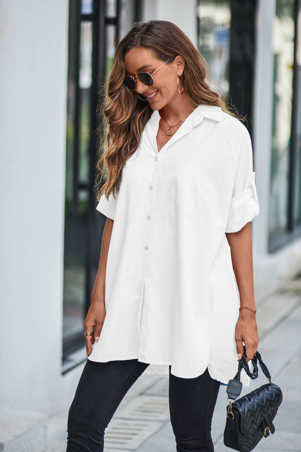 Full Size Button Up Long Sleeve Shirt